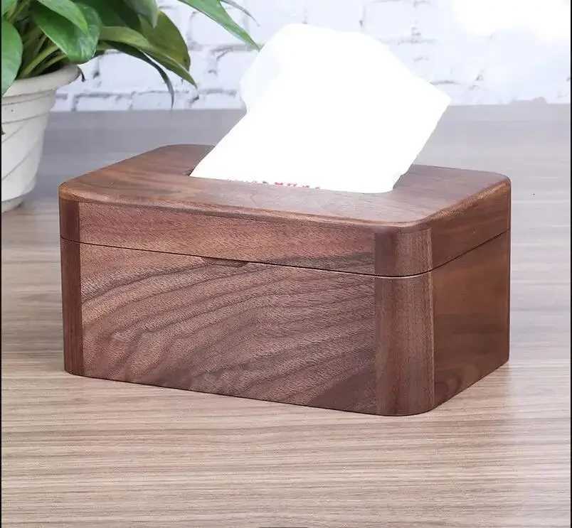 Light Luxury Home Solid Wood Tissue Box Living Room Desktop Decoration Multifunctional Storage Dispenser GiftsM251124