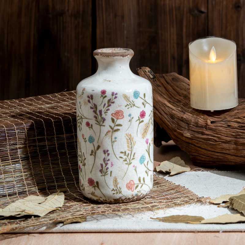 Retro Ceramic Vase Decoration Flower Arrangement Pastoral Style Small Decoration Light Luxury High Sense Flower Arrangement C251124