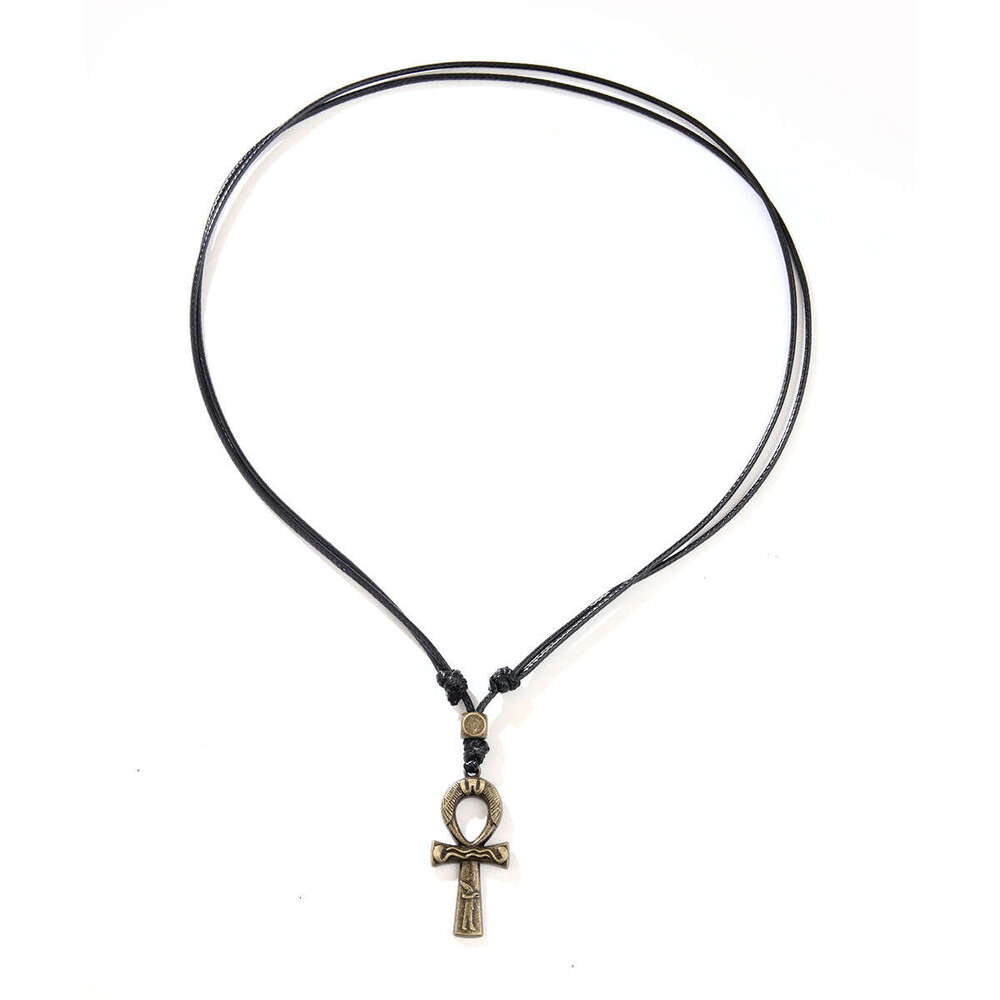 Hot selling simple fashionable hip-hop alloy pendant for both men and women, Egyptian cross adjustable necklace