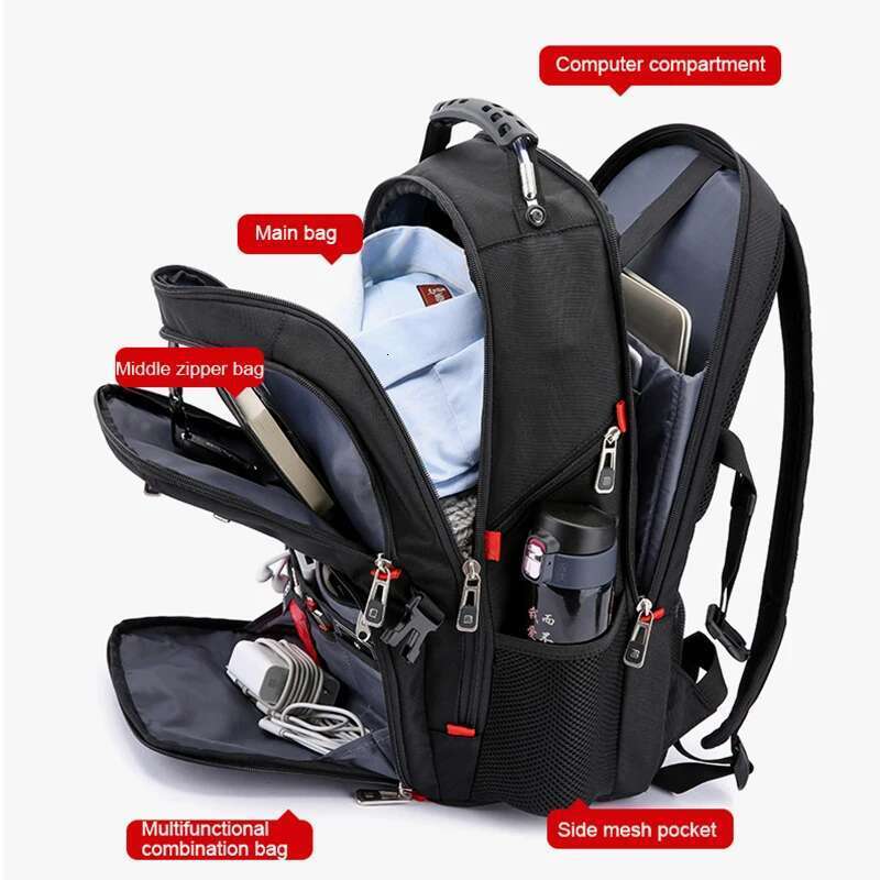 Waterproof Men's Backpack 17 Inch Laptop Backpacks School Travel Bags Swiss-Style Large Capacity Business Bagpack Male Mochila