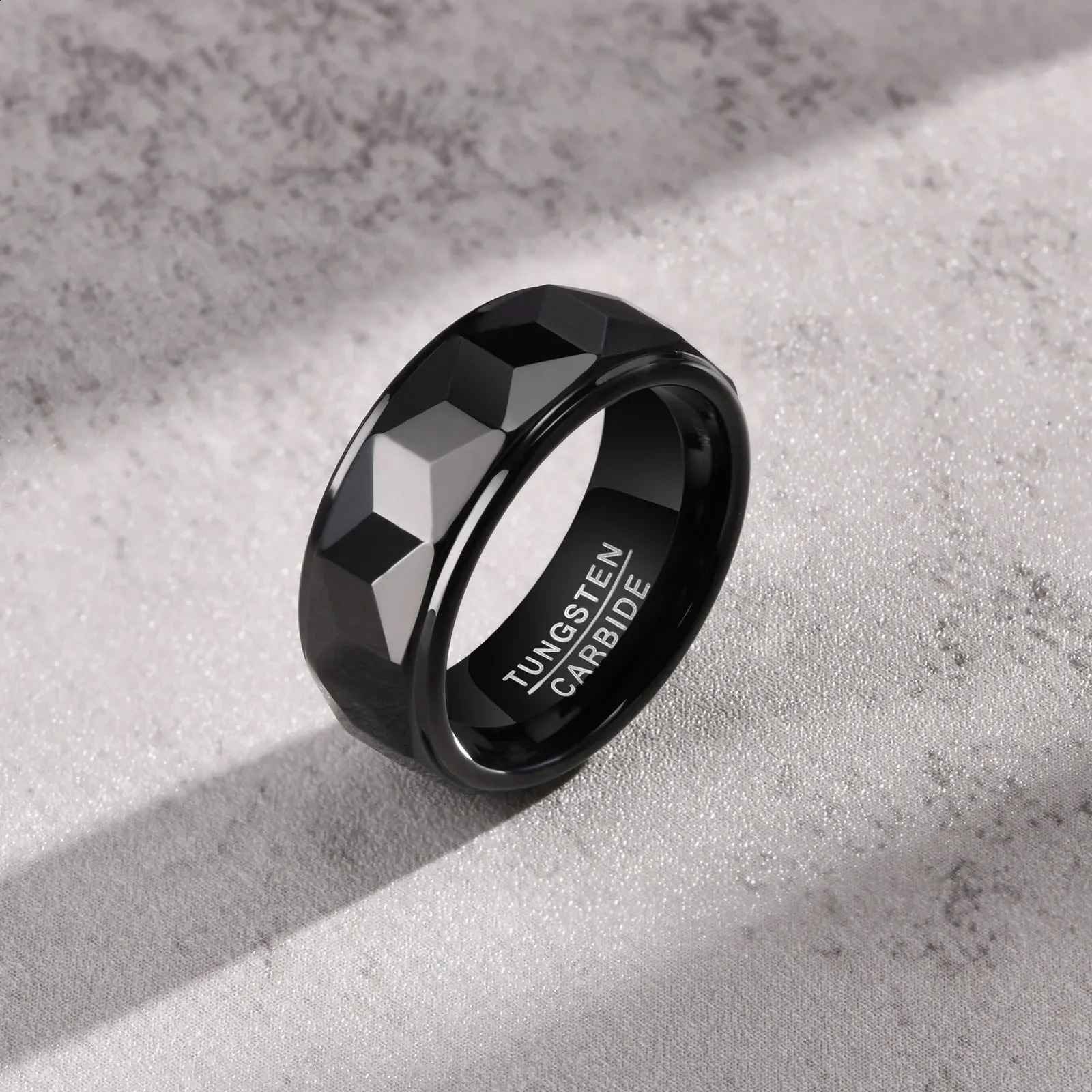 Mens Ring Tungsten Carbide Scratch Resistant 8mm Gold Thumb Finger Punk Metal Wedding Party Engagement Mens Jewelry Waterproof 250420