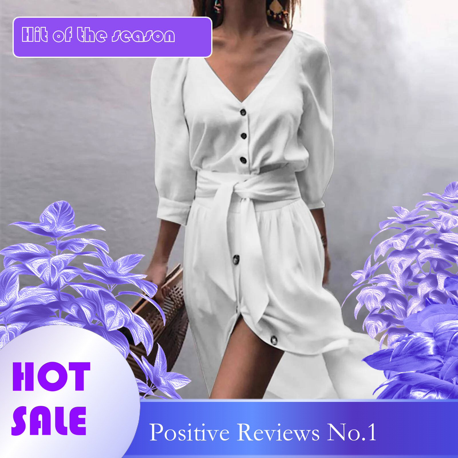 Dongdumaoyi Spring Summer New Dresses Women S Clothing Solid Color Fashion Sexy V Neck Long Single Breasted Dress Vestidos