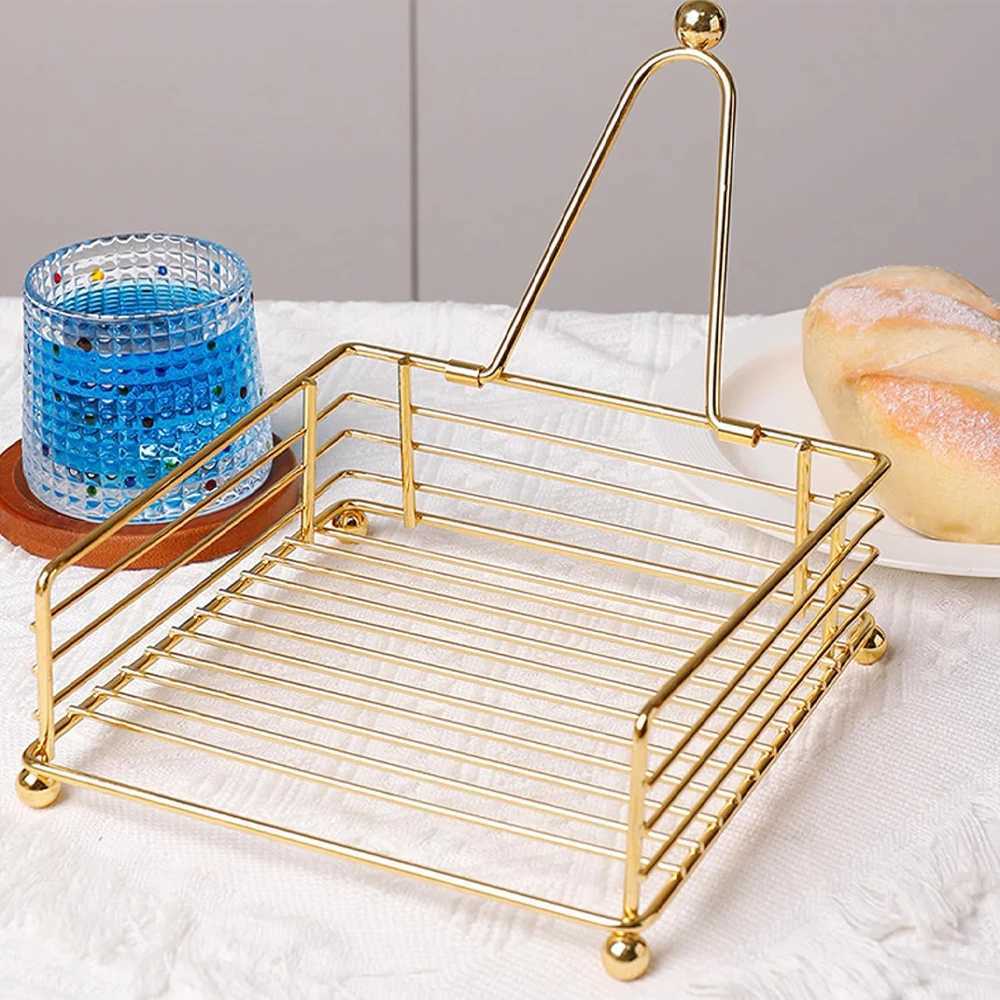Vintage Square Tissue Box Holder Paper Storage Rack Paper Box Tray Countertop Table Tissue Paper Dispenser Napkin OrganizerM251124