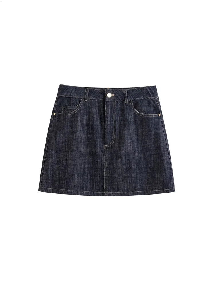 TRZA Womens Fashion Pocket Denim Mini Skiing High Waist Zipper Flying 250417