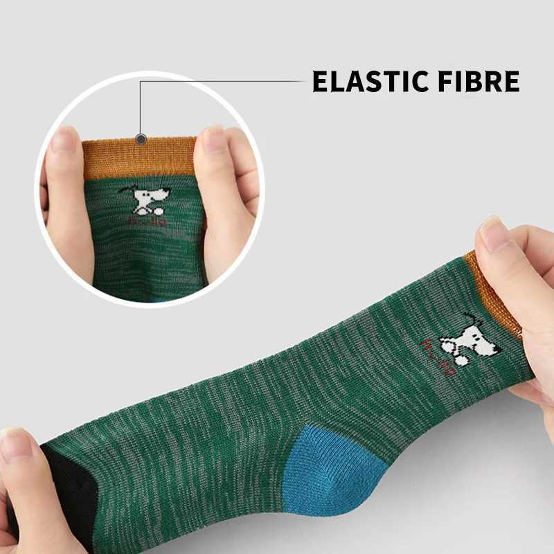 5 Pairs Cotton Solid Kids boys Socks Puppy Striped Letter Pattern Soft Comfortable Elastic Casual Sport Socks for Children G251124