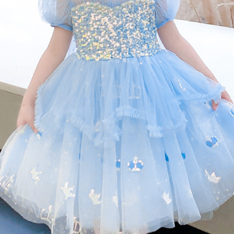 DISNEY Designer clothes for kids baby Elsa princess dress toddler designer clothes new Frozen Elsa birthday outfit children's dress for summer
