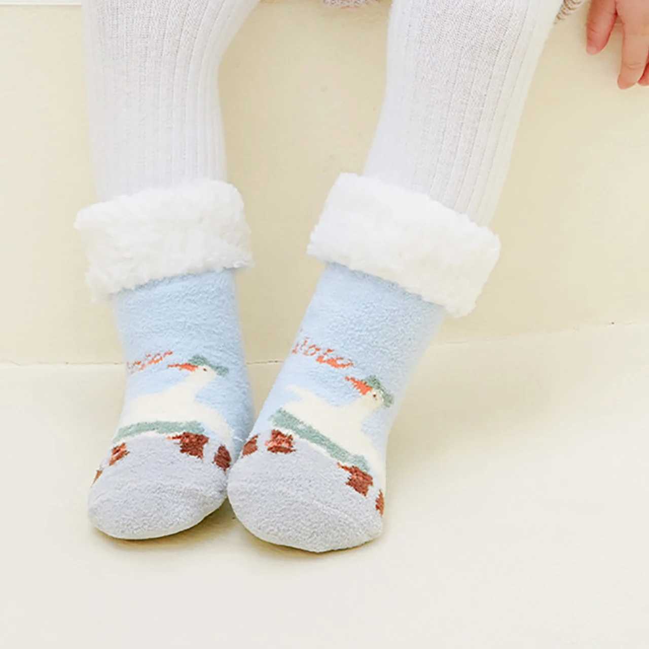 Baby Plush Socks Thick Fleece Thermal Footwear Winter Warm Terry Mid Tube Sock 0-4Year Boys Girls Kids Loose Mouth Floor Boots G251124