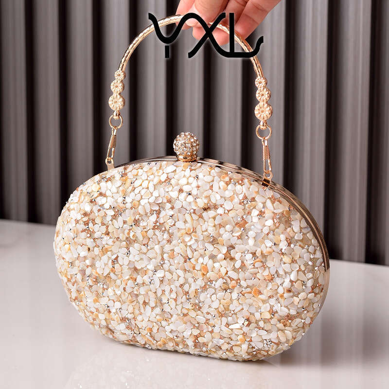 Dinner Bag Diamond Studded Round Evening Dress Handle Qipao Bag Banquet Bag Bags KQ