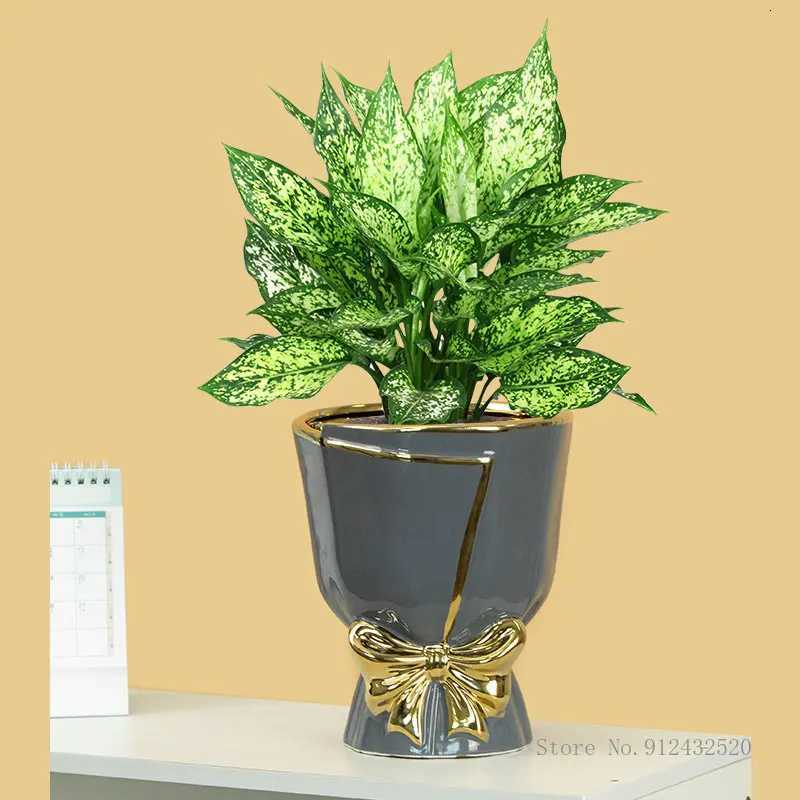 Luxury Butterfly Orchid Flower Vase Ceramic Light Special Pot Home Decor Green Orange Red White Grey Blue Bouquet 1Pc C251124