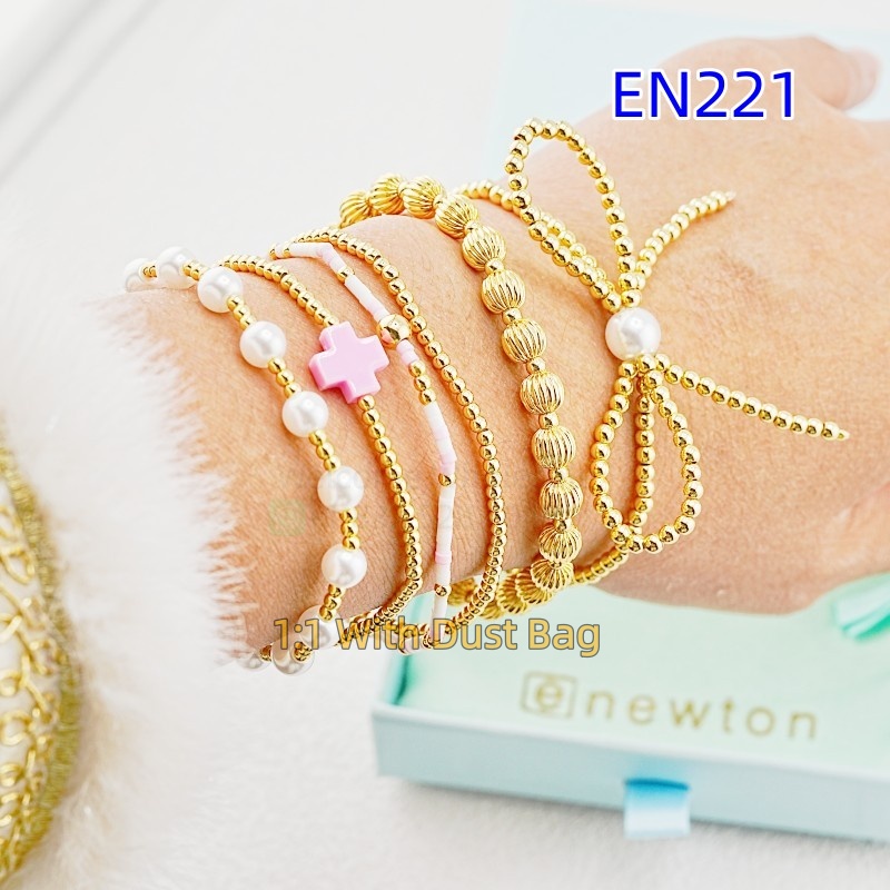 1:1 E-Newton Naure Pearl Beaded Multi Layer Bow Bracelet Jewelry Bijoux de Luxe Birthday Christmas Gift EN221