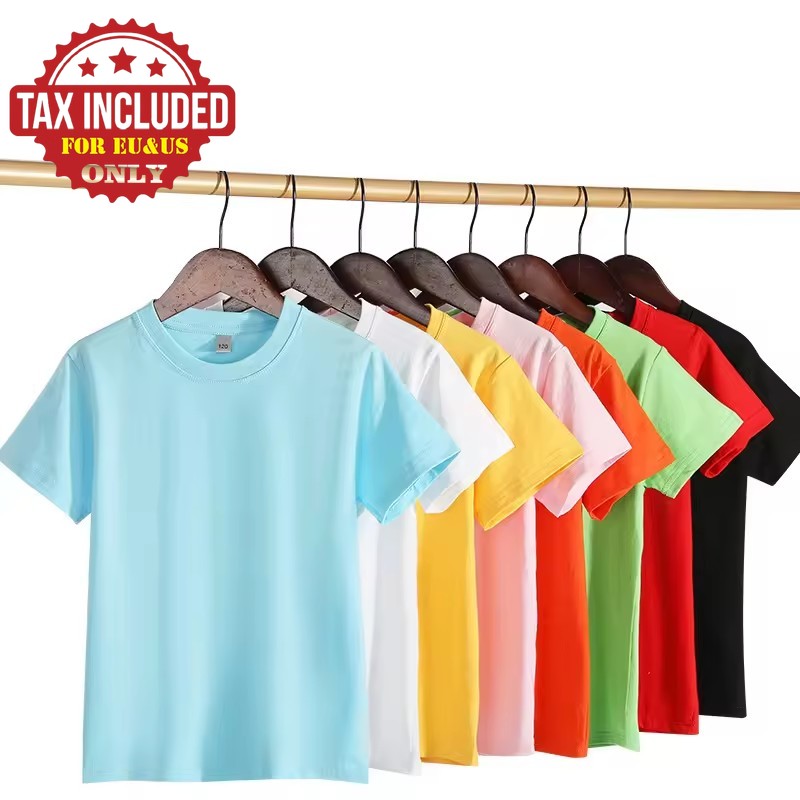 Children's T-shirt 100% Polyester Kids Shirt for sublimation Printing Blank 180 GSM Toddlers Youth T-shirt Plain Pastel Color T Shirt