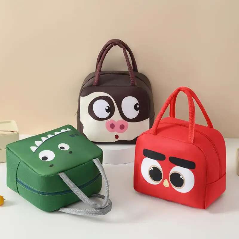 Cartoon Oxford Cloth Lunch Insulated Bento Box Bag, In Hand Rice Camping Fresh-Keeping Ice Bag
