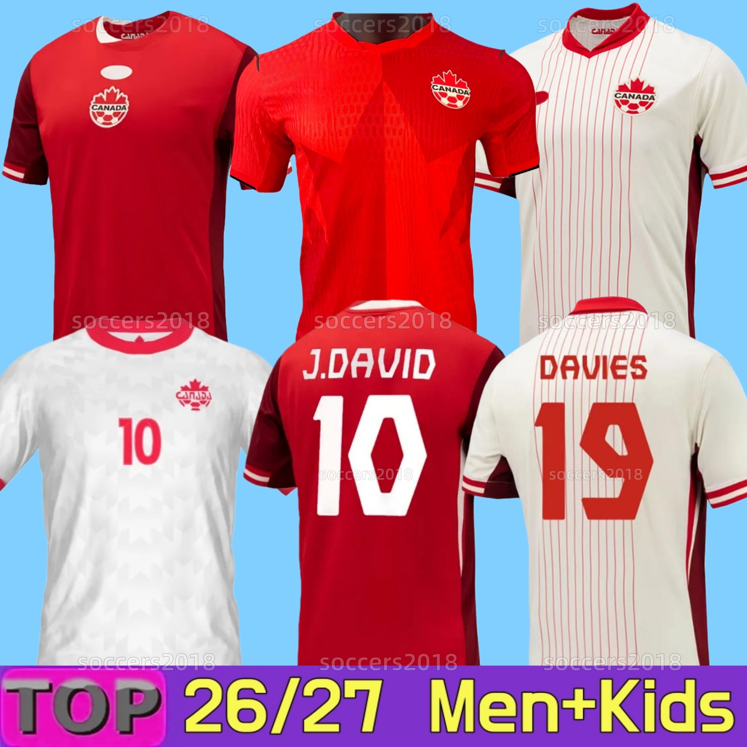 Canada 2026 World Cup Home Soccer Jerseys J.DAVID DAVIES LARIN UGBO CAVALLINI MILLAR 26 27 EUSTAQUIO FRASER 2027 fans Player national team football shirt men kids kit