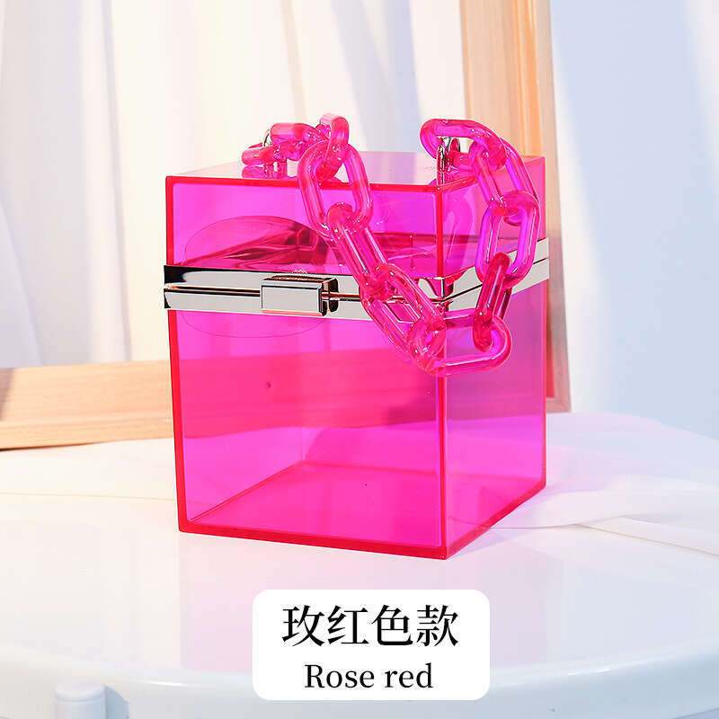 Dinner Bag Transparent Square Box Portable Transparent Color Women S Hot Bag Fashionable And Versatile Acrylic Bag KQ
