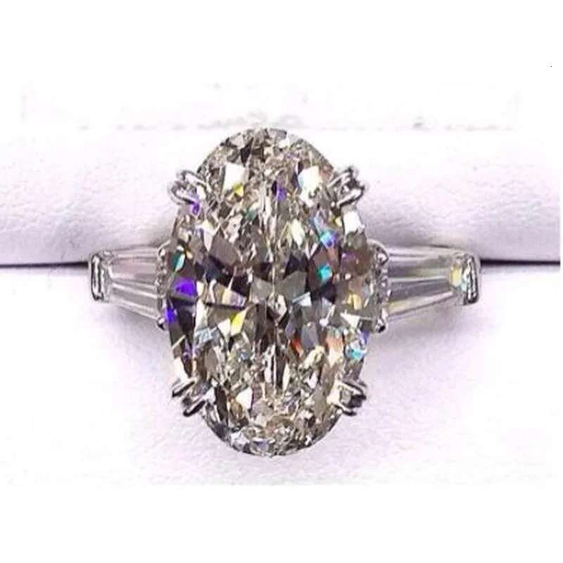 Luxury Oval cut 8ct Lab Diamond Promise Ring 925 Sterling Silver Engagement Wedding Band Rings For Women Bridal Jewelry Gift