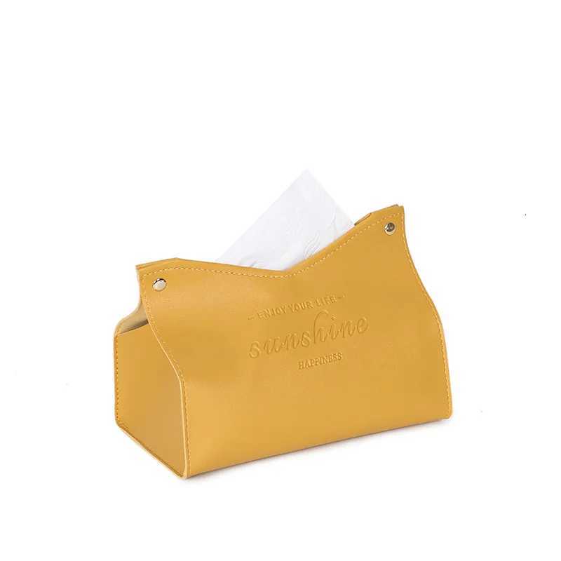 Nordic Style Leather Car Tissue Box - Creative Space-Saving Multi-Purpose Tissue Storage Holder for Living Room Kitchen VehicleM251124
