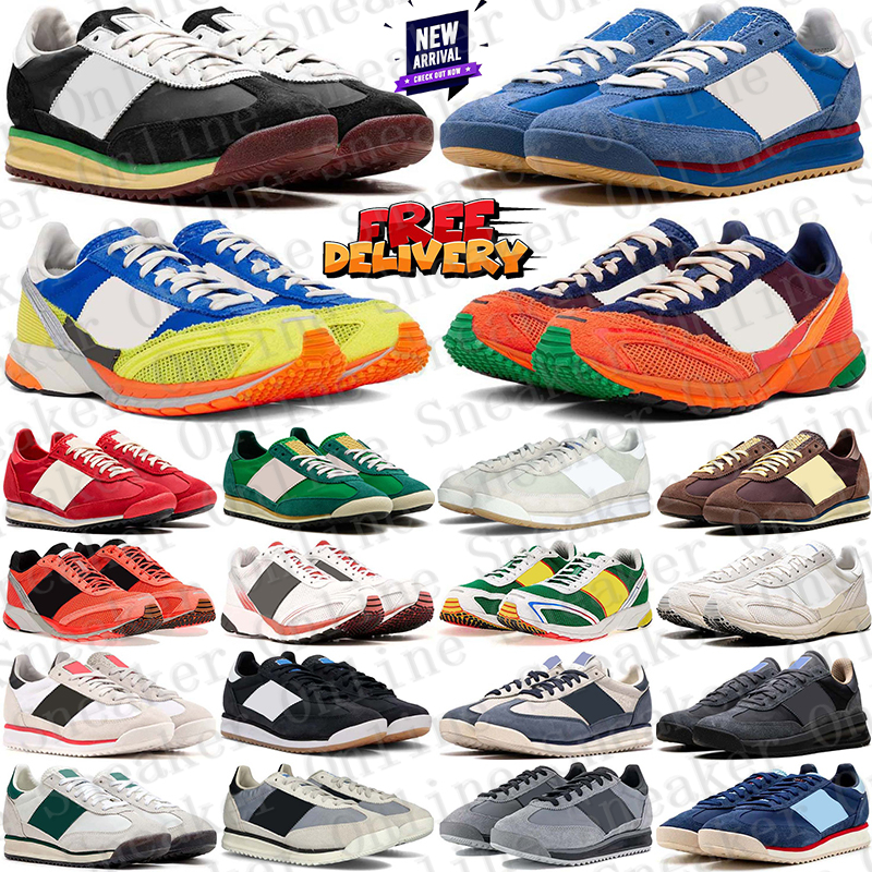 Free Shipping Designer SL 72 RS RTN og running shoes sneakers trainers for men women Blue Scarlet silver mens womens runners