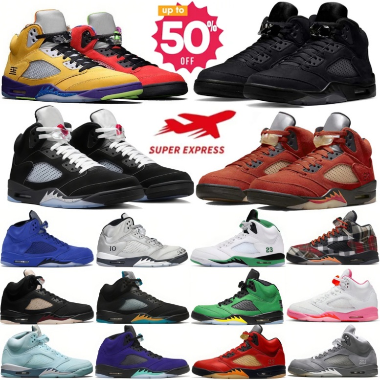 Basketball Shoes 5 OG Sneakers Designer 5 5s Metallic Reimagined Miami Hurricanes Grape Alternate UNC White Black Cat Mens Women Outdoor Shoe Trainers