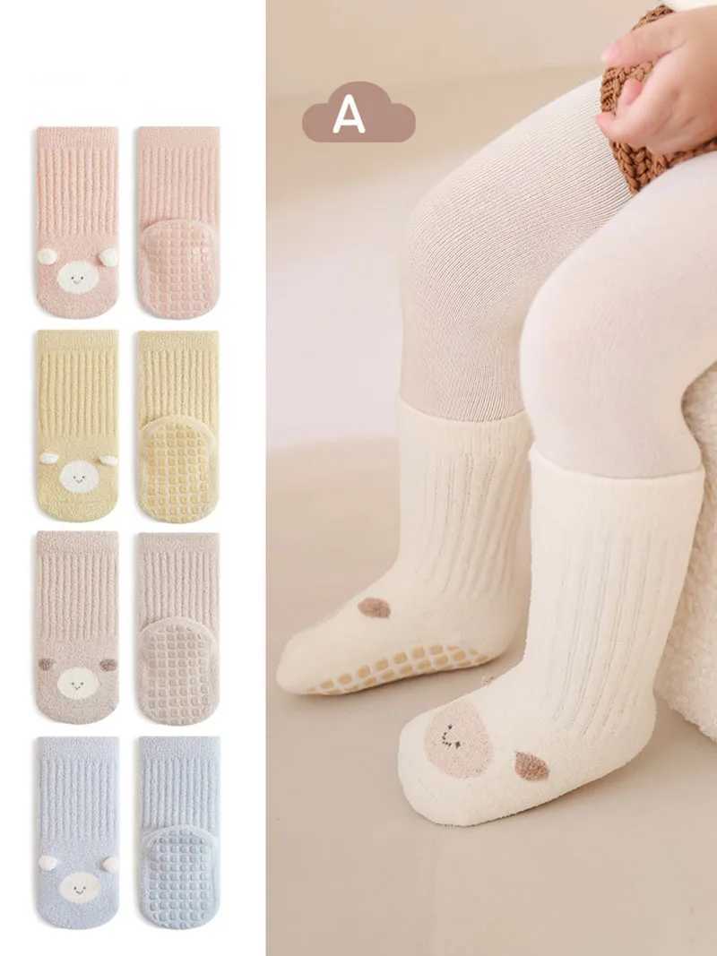 3 Pairs ALOt Winter CHIldren In Tube SOCKS 0-5T Fleece Padded Kids Floor SOCKS Animal Toddler Boys Non-slip SOCKS G251124