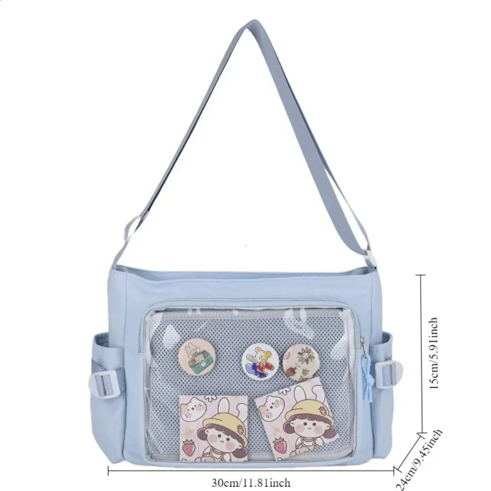 Preppy Style Candy Colour Cute Shoulder Bag Anime Expo Transparent Badge Display Messenger Bag Women Doll Itabag Crossbody Bag 250417