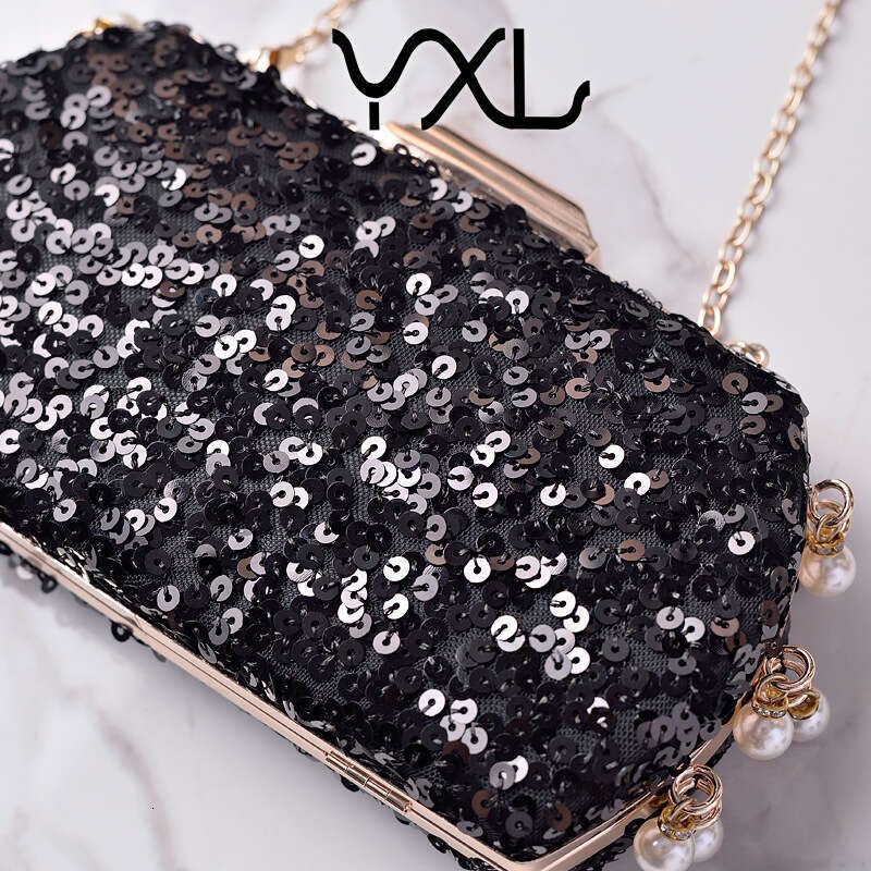 Dinner Bag New Sequin Dinner Pearl Sparkling Party Bag Evening Dress Handbag Fashionable Bag KQ