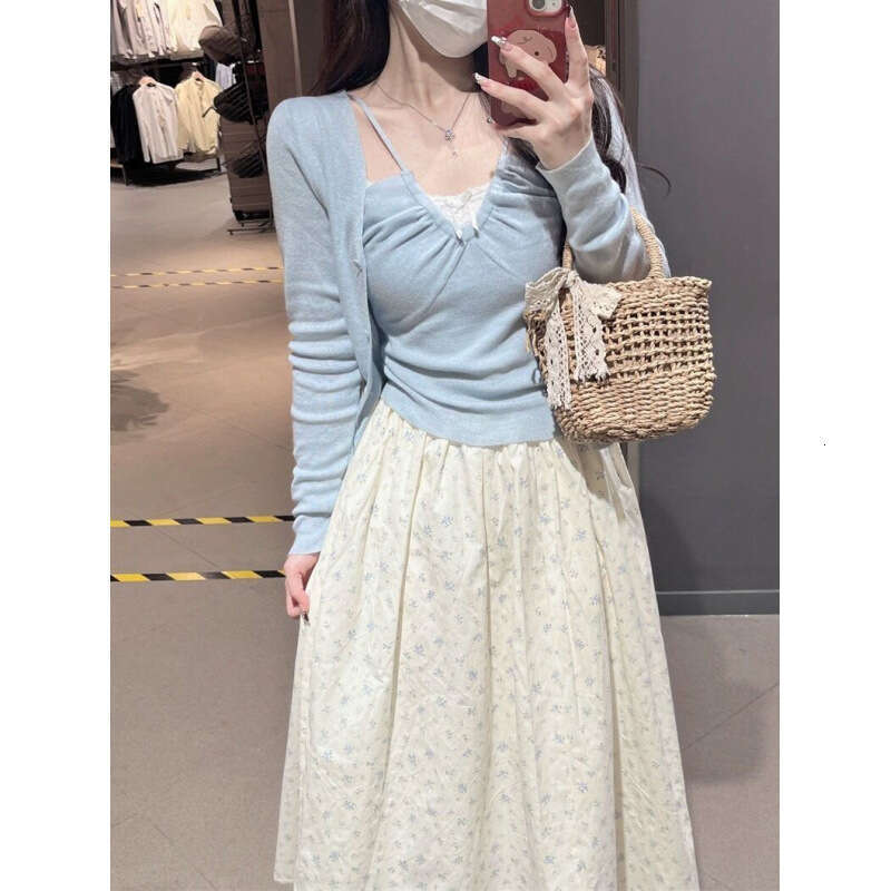 New Korean Forest Style Small Fresh Floral For Summer 2025, Versatile Fashionable, Short And High Waisted A-Line Skirt