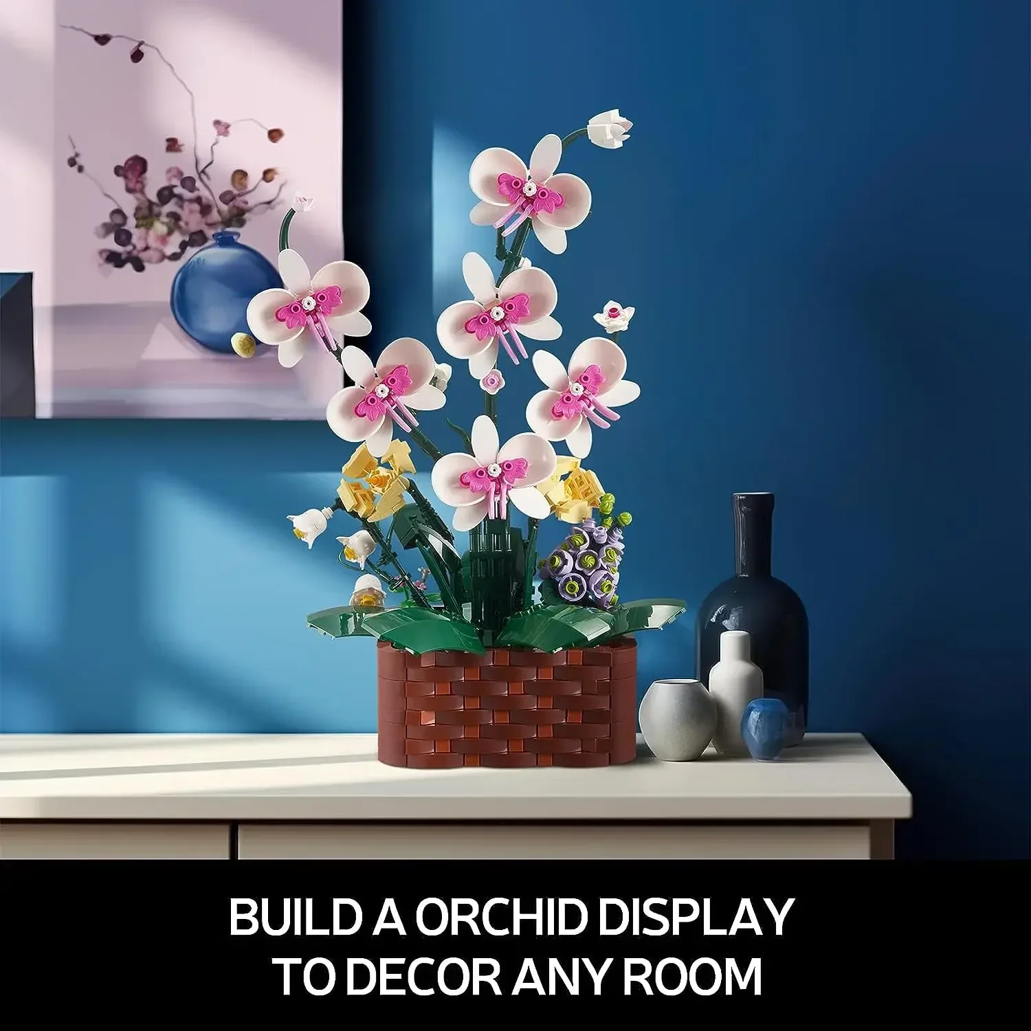 Orchids Potted Building Blocks Succulents Flower Model Assembly Moc Bricks Girls Gifts Home Decoration Holiday Gifts Kids Toys