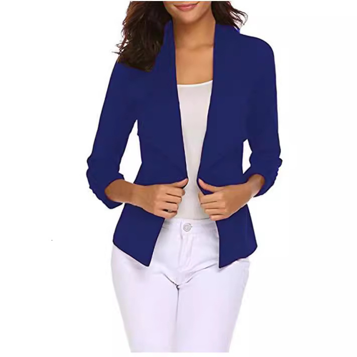2020 solid color long sleeve simple thin womens Blazer