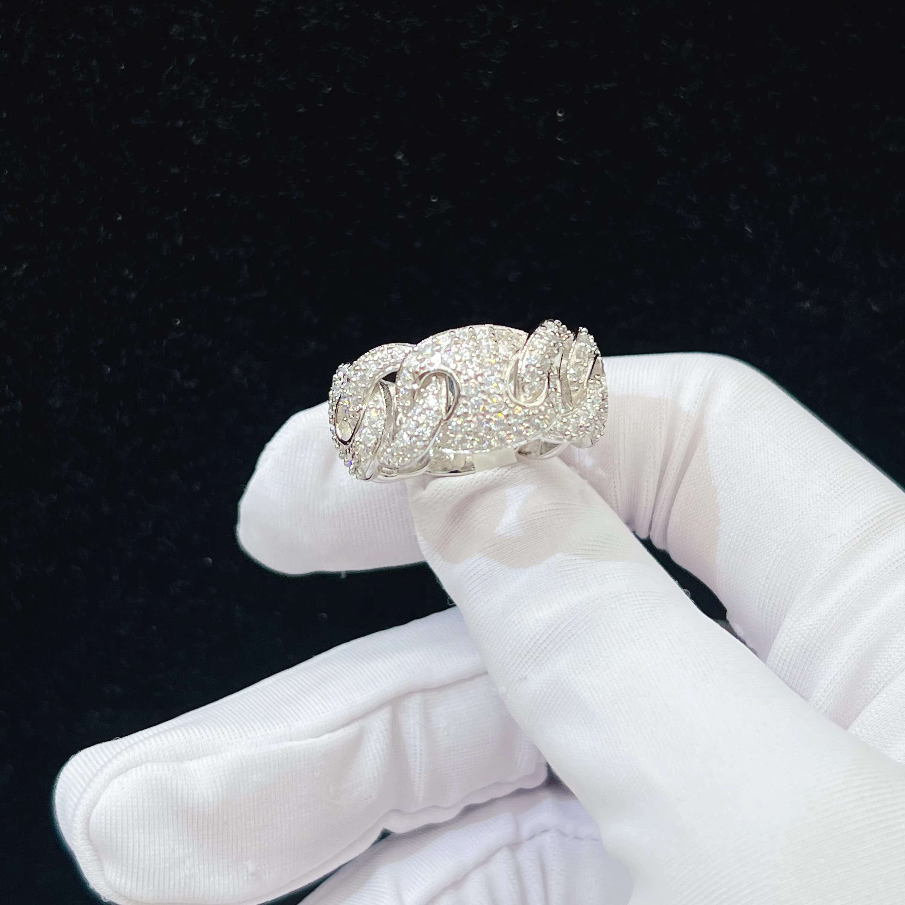 Wholesale Price Sterling Silver Luxury Ring Pass Tester VVS Moissanite Diamond Hip Hop Rings