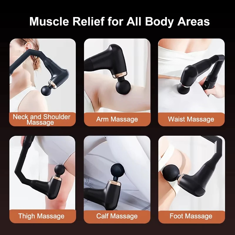 Portable Deep Tissue Massage Gun with U-Shaped Handle for Neck Back Shoulder Leg Pain Relief Home Gym Travel Use 250424