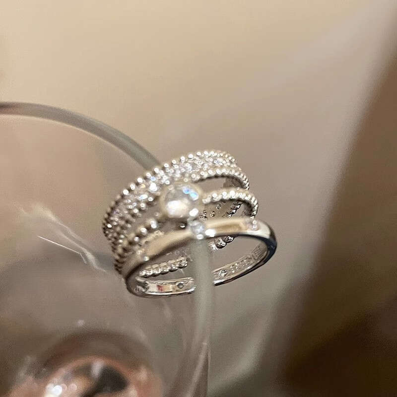 Ring Designer luxury rings Titanium Steel Non Fading Color Zircon Metal Open Set High End Index Finger Simple Minimalist Style Ring