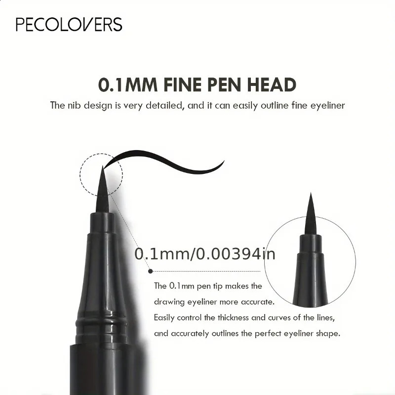 PECOLORS Precision Tip Liquid eyeliner anti stain and durable waterproof formula for professional eye makeup 250418