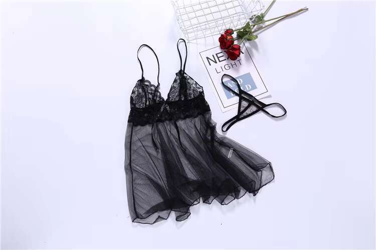 Sexy Lingerie Women Crotchless Sleepwear Pamas Lace Night Dress Exotic Female Underwear Nightgown G-String Erotic Costumes