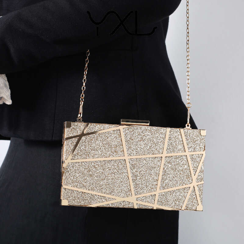Dinner Bag Fashionable Hollowed Out Banquet Black Minimalist Hand Held Evening Gown Bag KQ