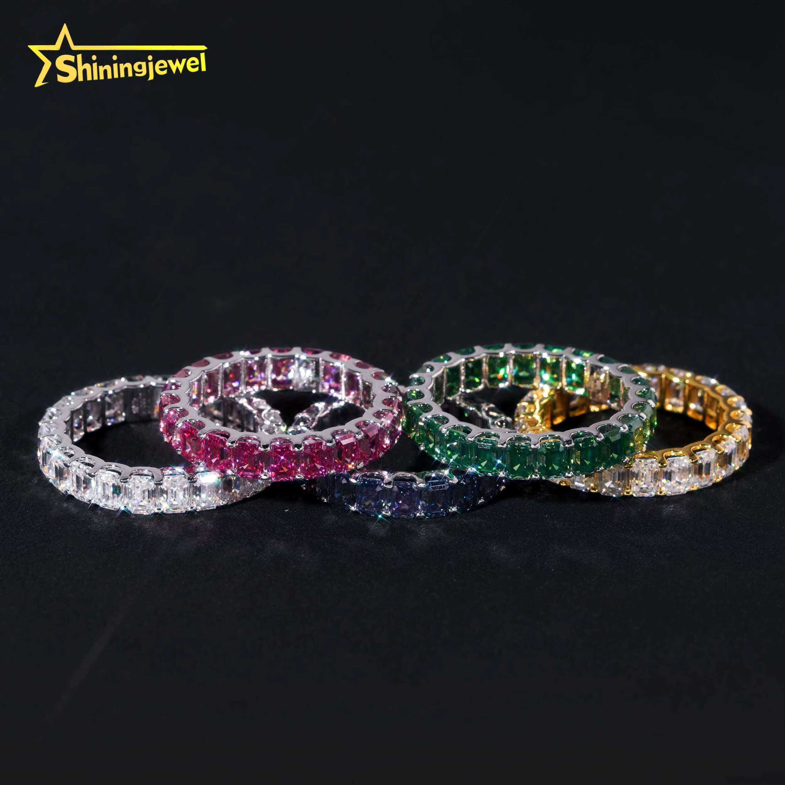 Fashion Jewelry Gold Plated Solid 925 Sterling Silver Sparkling Diamond Custom Hip Hop Men Rings Iced Out Moissanite Ring