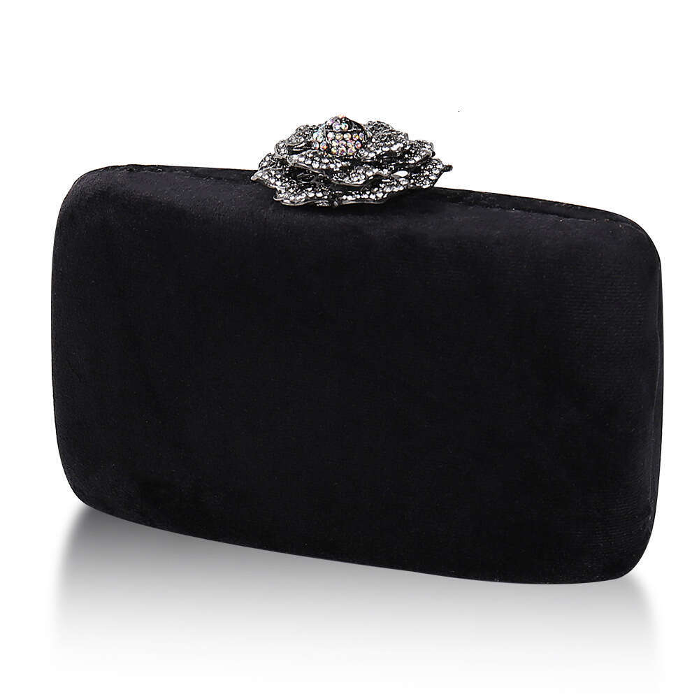 Dinner Bag Strict Selection Of High End Diamond Decoration Banquet Bag Women S Temperament Velvet Cloth Handbag Chain Strip Party Evening Dress Bag KQ