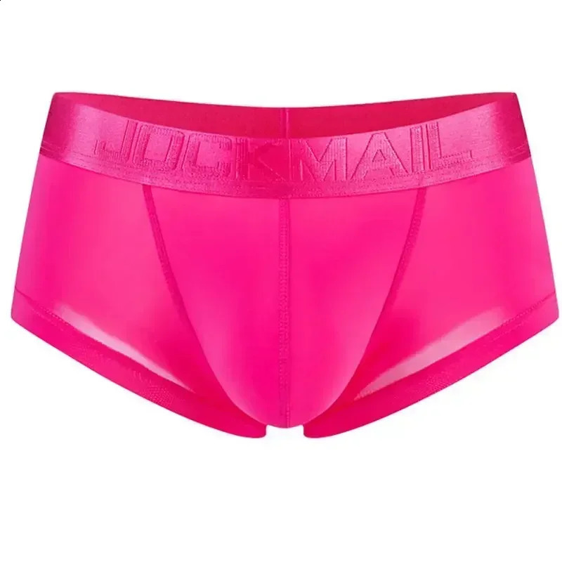 Sexy Underwear Mens Boxing Shorts Ice Silk Original Breathable Ultra Thin Transparent Fun Gay 250417