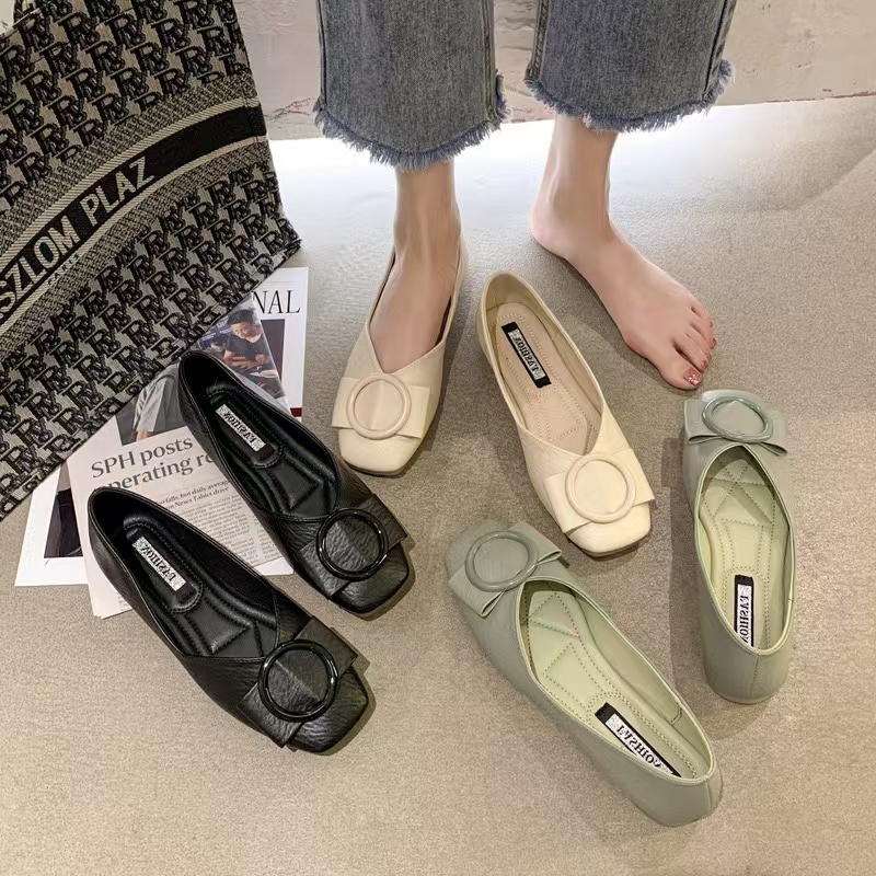 Brand f830c Heels High Chunky Women Metalic Buckle Pumps Bowtie Ladies Wedges Slip On Mary Jeans Bridesmaid New Wedding Shoes