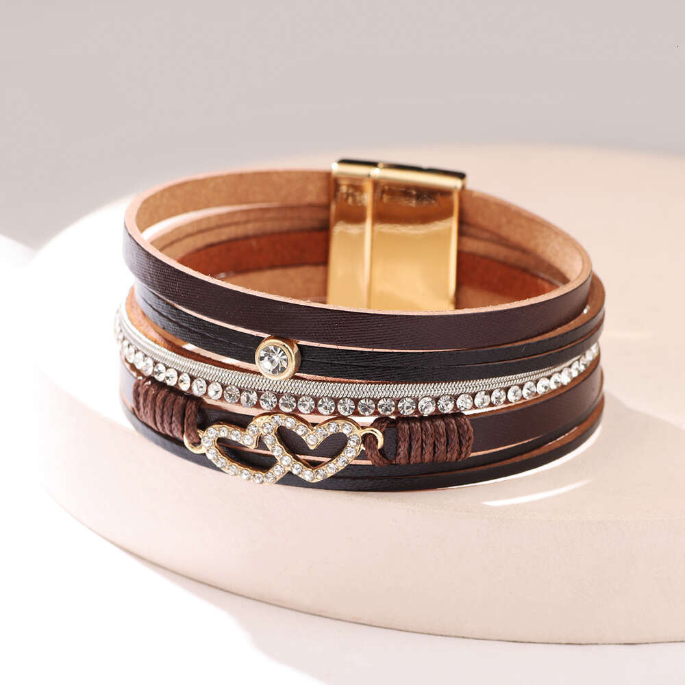 Fashionable New Bohemian Multi layered Love Soil Dia Open Bracelet