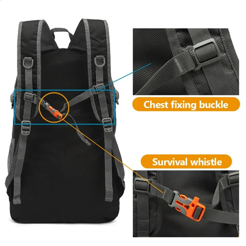 MARKROYAL Waterproof Climbing Bags Unsex Outdoor Backpack Foldable 45L Shopping Cycling Rucksack Travel Backpack Drop 250417