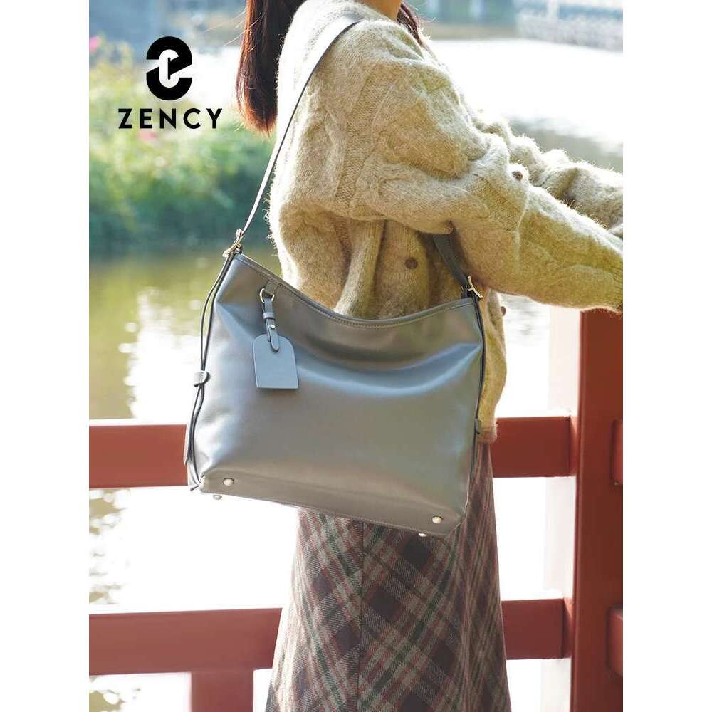 Designer Bag Zency Women Oil Wax Genuine Shoulder Hobo Crossbody High Quality Handbag Designer Bags Leather Underarm Bag