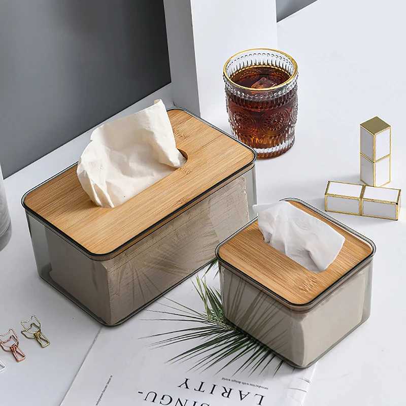 Decorative Facial Tissue Box Cover Transparent Tissue Holder for Home Office Multifunctional Storage Box Home Table DecorationM251124