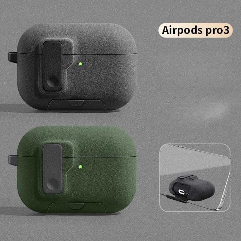 2025 Case For AirPods Pro 3 Magnetic Automatic Lock Cases Phone Stand Headphone Cover For AirPods Pro 3 Pro3 Fundas With Hook W251125