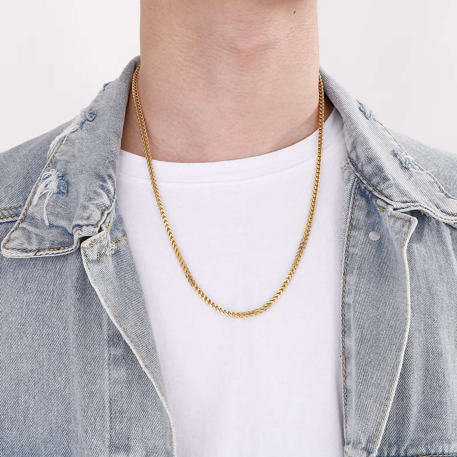 Personalized Stainless Steel Engrave Necklaces Mens Hip Hop Miami Cuban Link Chains Viking Franco Chain 18k Gold Necklace