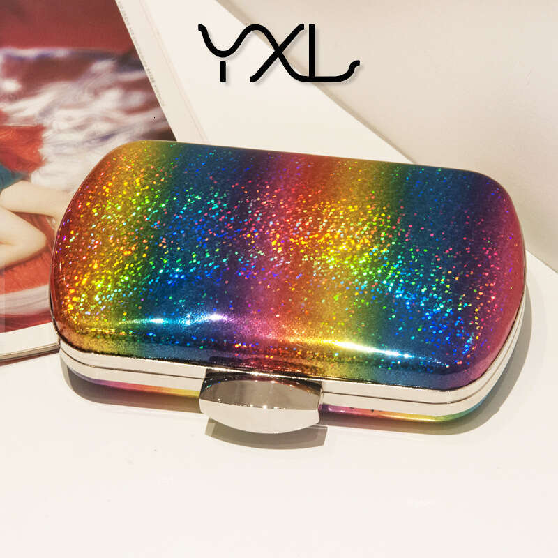 Dinner Bag Summer Versatile Rainbow Dinner Laser PU Handheld Gradient Women S Bag KQ