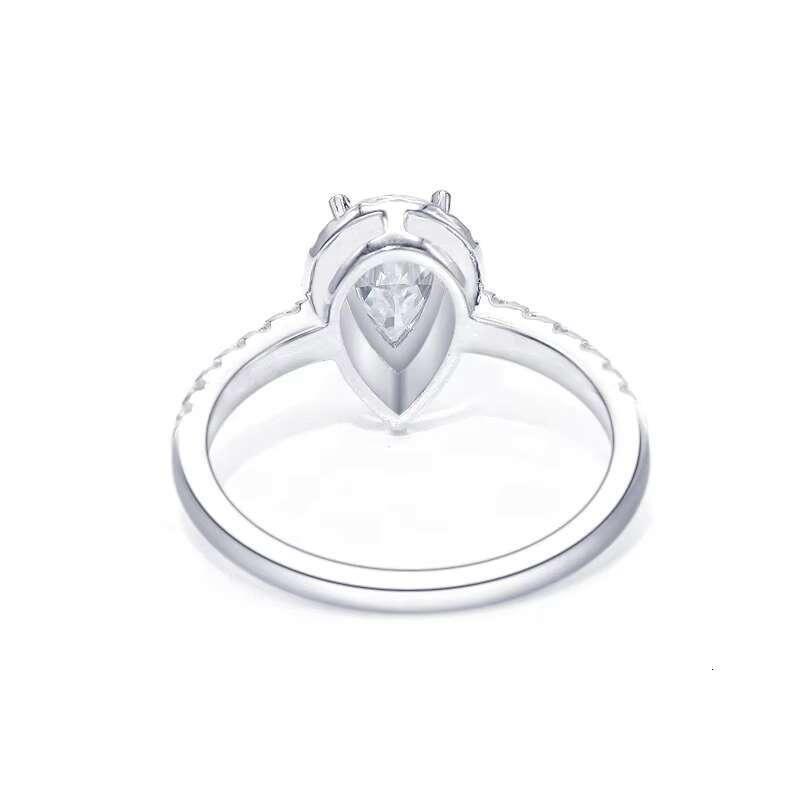 Zuanfa Jewelry Engagement Ring 9k 10k 14k Real Gold Pear Moissanite Ring