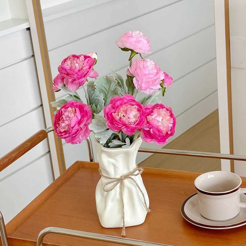 French Cream Style Vase Home Living Room Flower Arrangement Light Luxury Premium Dining Table Decoration Vase Flower Utensils C251124