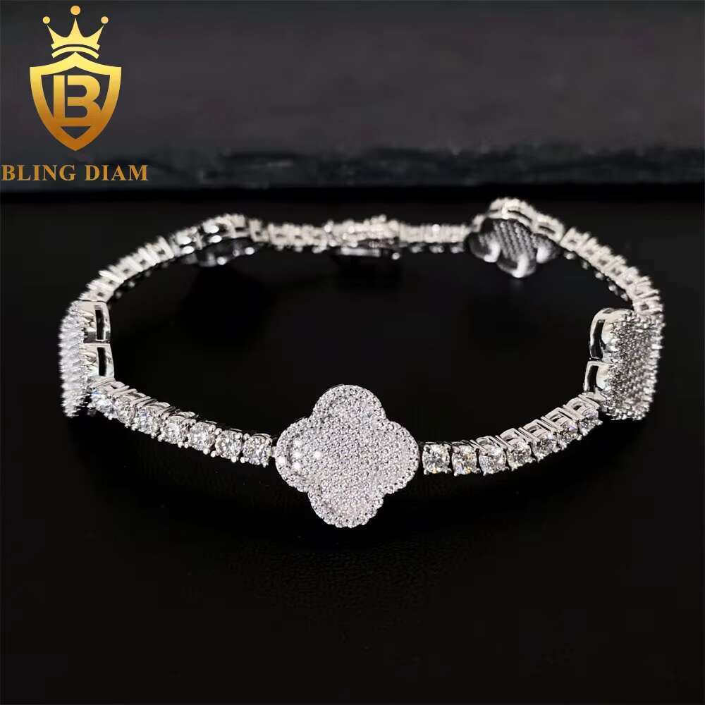 Wholesale Fashion Bling Women Jewelry Fine Jewelry Four-leaf Clover Chain Bracelet