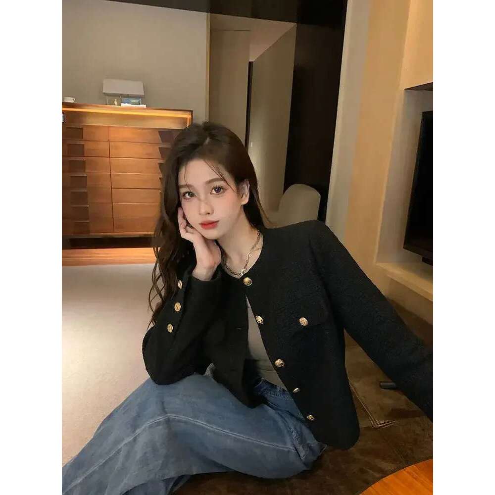 Designer Clothes Coat Women Jacket Short Autumn Winter Cardigan Long Single Breasted Tweed Versatile Wool Top Full Sleeve