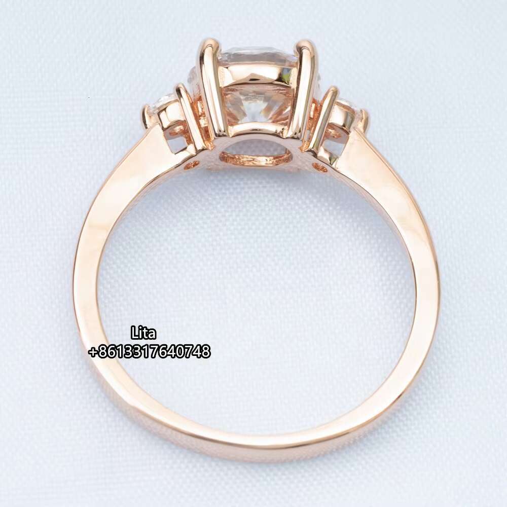 14k 18k Gold Plated Jewelry Certified Diamond Round Moissanite Fashion Women Diamond Ring